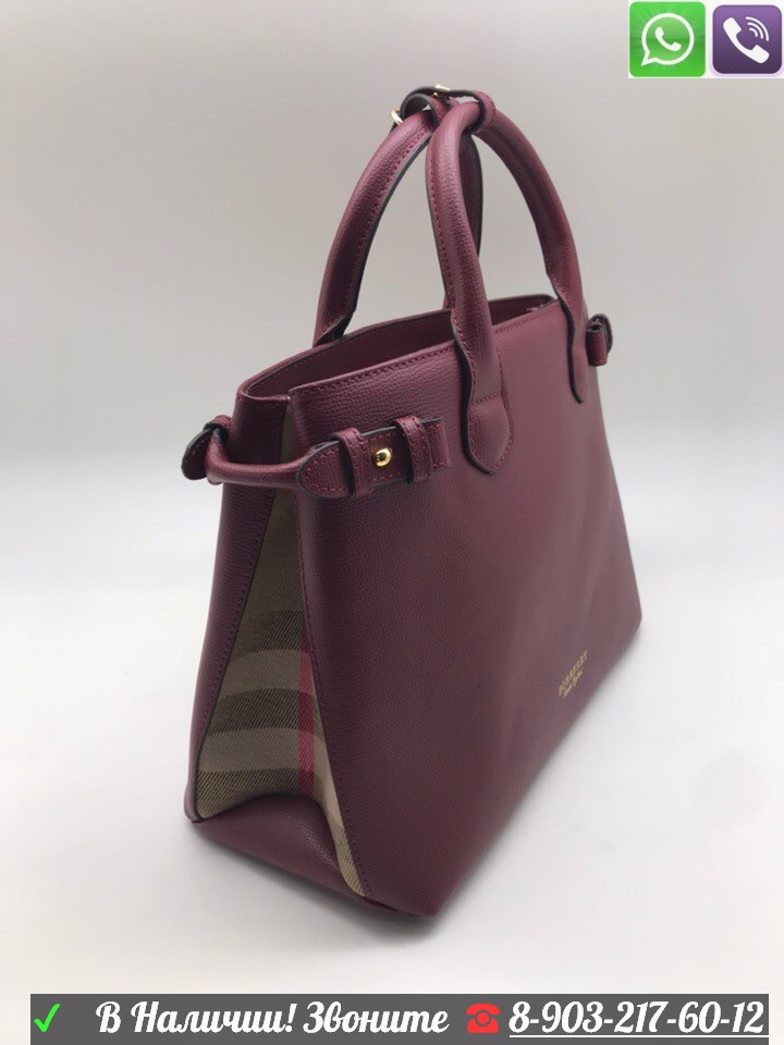 Сумка Burberry Banner Medium бордовая Burgundy - фото 2 - id-p99198425