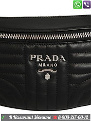 Сумка на пояс Prada Прада поясная Клатч Барсетка Черная