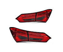Задние фонари на Toyota Corolla 2013-16 дизайн Mercedes (Красно-Темный цвет)