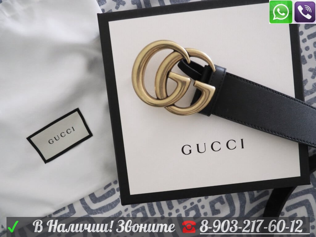 Ремень Gucci Гуччи черный кожаный - фото 2 - id-p99196519