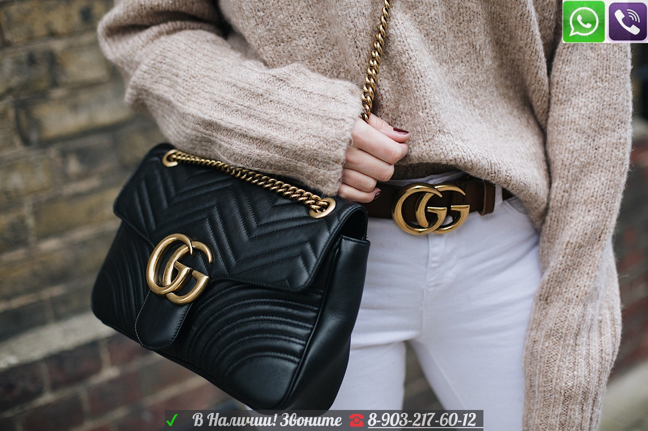 Ремень Gucci Гуччи черный кожаный - фото 4 - id-p99196519