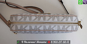 Сумка Michael Kors Jet Set Logo Vanilla Майкл Корс Клатч Белый Коричневый