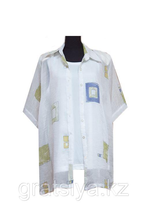 Женская Рубашка с Топом с Короткими Рукавами 58-64 размера - фото 5 - id-p99372458
