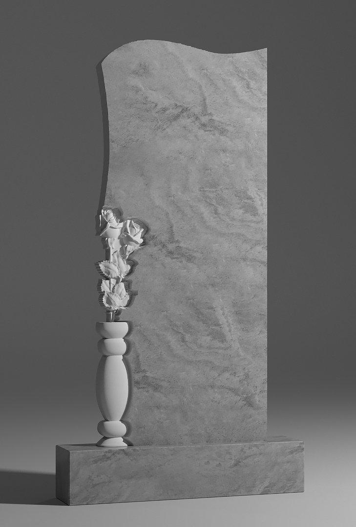 Памятник из мрамора Розы в вазе 1 - фото 1 - id-p99385019