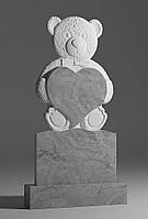 Памятник из мрамора Мишка с сердцем