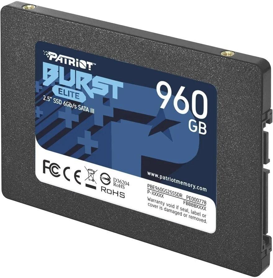 Твердотельный накопитель SSD 960 Gb SATA 6Gb/s Patriot Burst Elite PBE960GS25SSDR 2.5" 3D QLC
