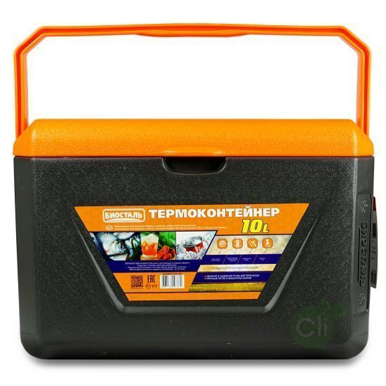 Изотермический контейнер (термобокс) Biostal (10 л) серый/оранжевый (CB-10G) - фото 1 - id-p99410091