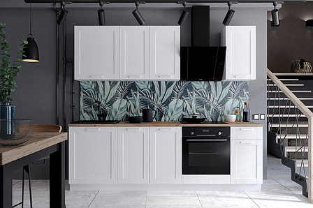 Кухонный гарнитур Фрея 2,4 м, белый, лиственница бланко 240х210х52,6 см, фото 2