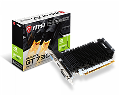Видеокарта MSI GeForce GT 730, 2GB DDR3 64-bit 1xVGA 1xDVI 1xHDMI N730K-2GD3H/LP