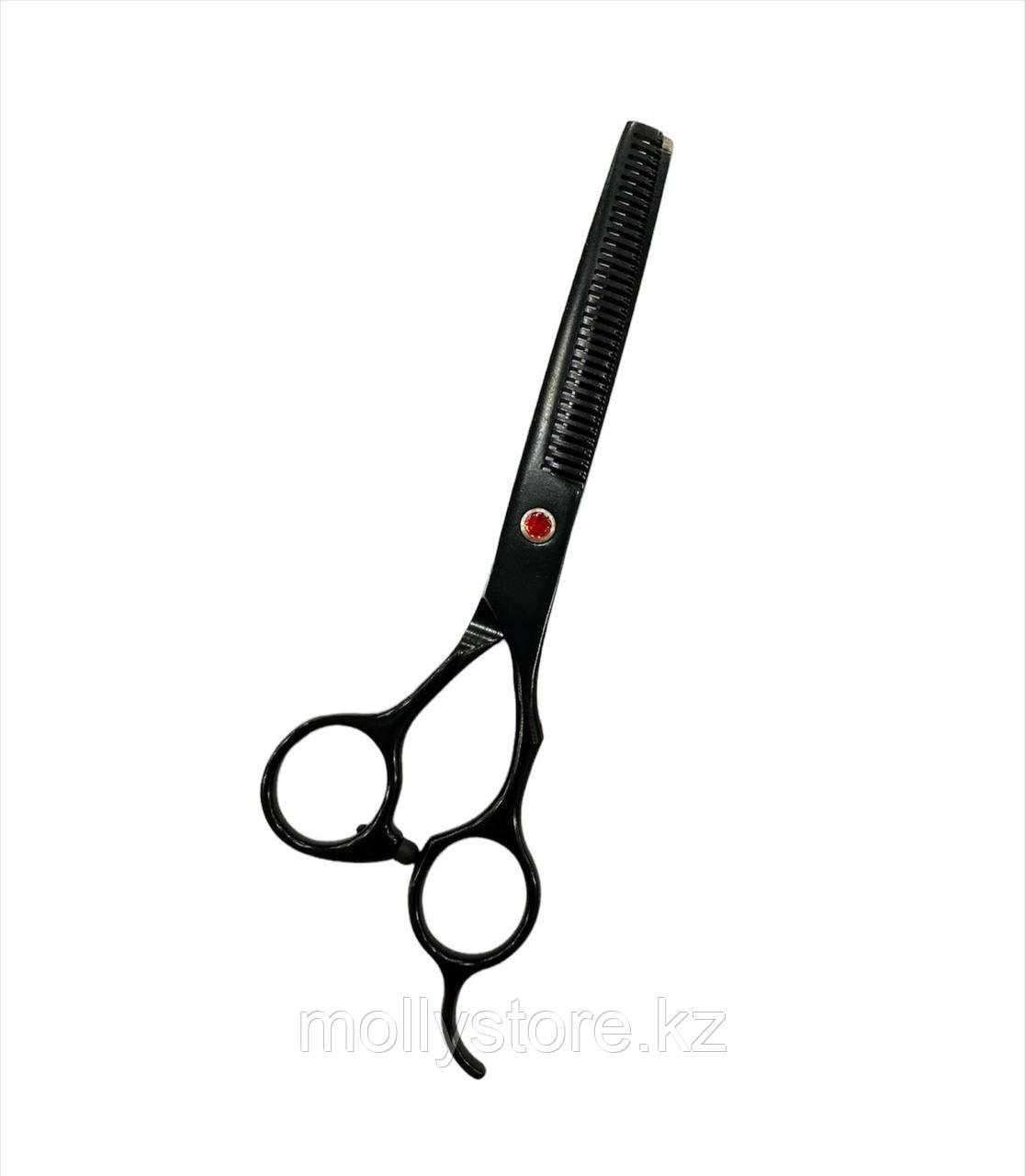 Ножницы филлировочные для парикмахера черные со стразами - фото 2 - id-p99421211