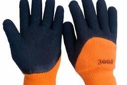 Перчатки оранжевые с резиновой ладошкой оригинал (В-32)