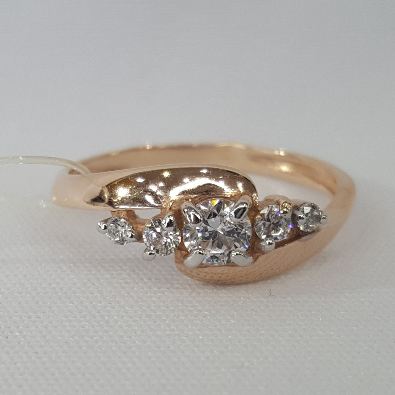 Кольцо AQUAMARINE 65684.6 серебро с позолотой