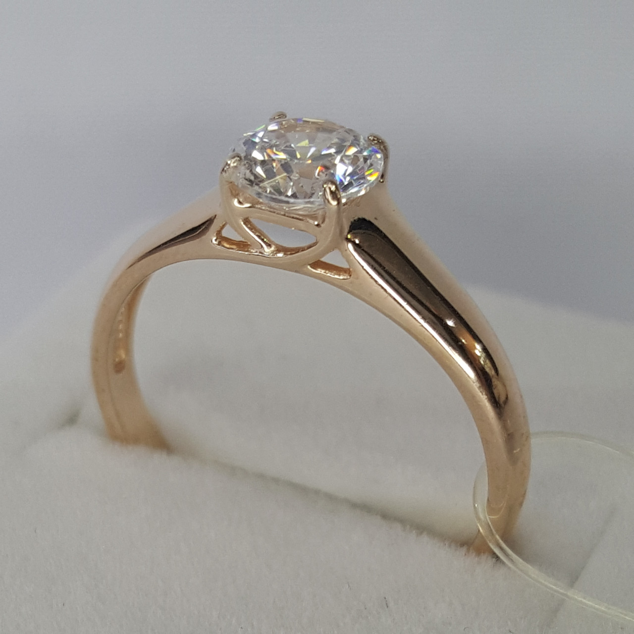 Кольцо из золочёного серебра с фианитом SOKOLOV 93010574 позолота - фото 2 - id-p50154049