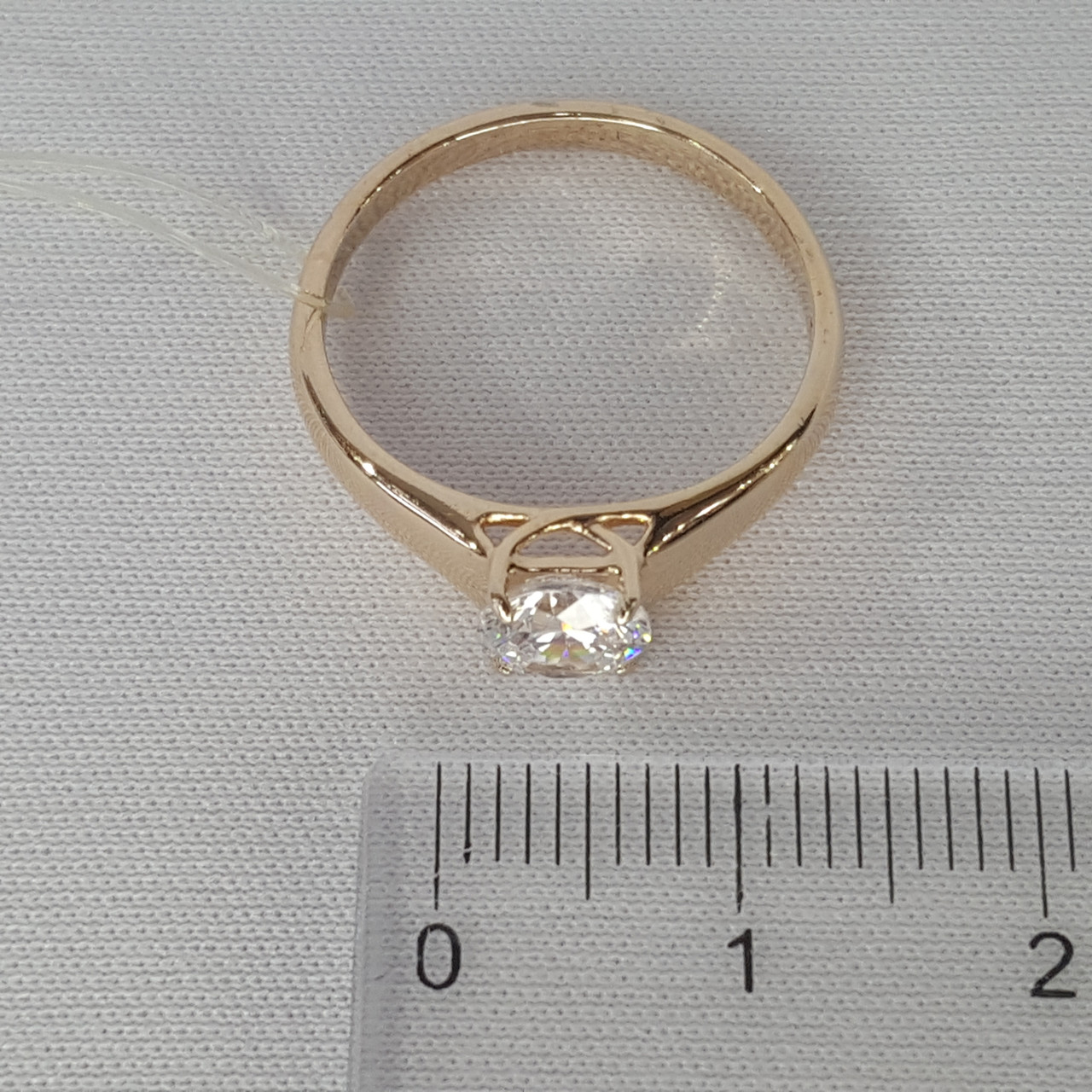 Кольцо из золочёного серебра с фианитом SOKOLOV 93010574 позолота - фото 3 - id-p50154049