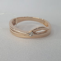 Серебряное кольцо, Фианит Aquamarine 67295А.6 позолота
