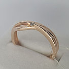 Серебряное кольцо  Фианит Aquamarine 67295А.6 серебро с позолотой, фото 3