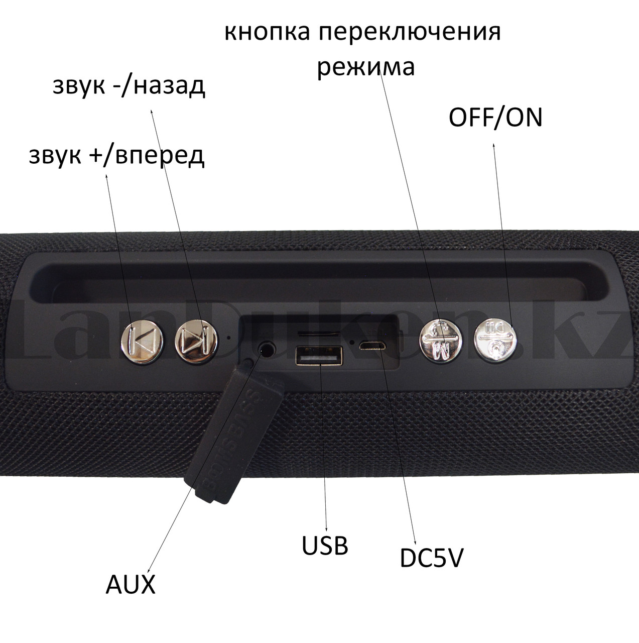 Колонка беспроводная стерео bluetooth-спикер с поддержкой FM-радио Boom Bass L6 черная - фото 3 - id-p99442502