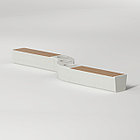 Скамейка из композитного мраморного камня Архитас c деревянным настилом Onda bench trio, фото 3