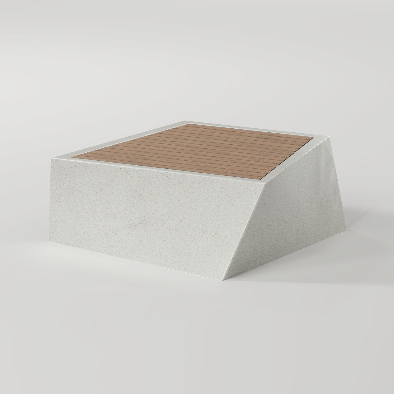 Скамейка из композитного мраморного камня "АРХиТАС" c деревянным настилом AREGAM