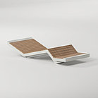 Скамейка из композитного мраморного камня Архитас c деревянным настилом Chaise longue 1, фото 5