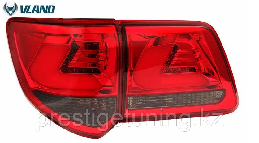 Задние фонари на Toyota Fortuner 2012-15 тюнинг VLAND (Красно-черные)