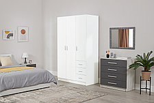 Шкаф для одежды 3-дверный Лофт белый 120х202х57,5 см, фото 2