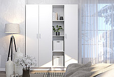 Шкаф для одежды 2-дверный Лофт, белый 80х202х57,5 см, фото 2