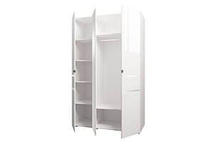 Шкаф для одежды 3-дверный Линда, белый снег 136,1х220х60,6 см, фото 2