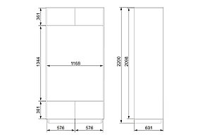 Шкаф-купе 2-дверный Slide, ясень Анкор светлый 120х220,3х60,1 см, фото 3