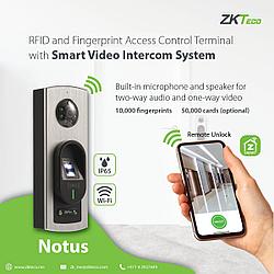 Биометрический терминал-видеодомофон СКУД и учет рабочего времени ZKTeco Notus  (палец, карта)