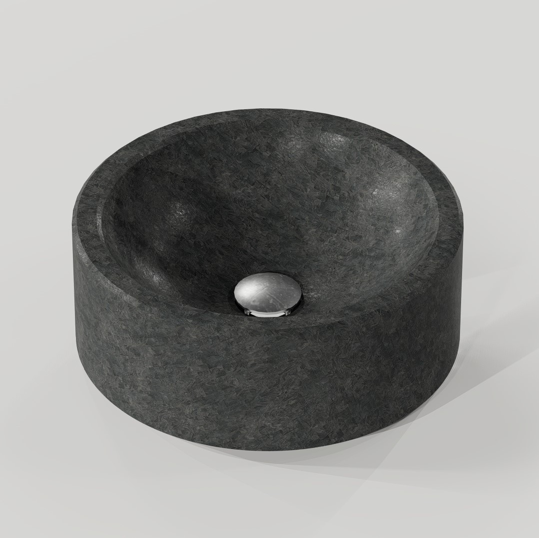 Раковина радиусная из композитного мраморного камня Архитас Uno grey