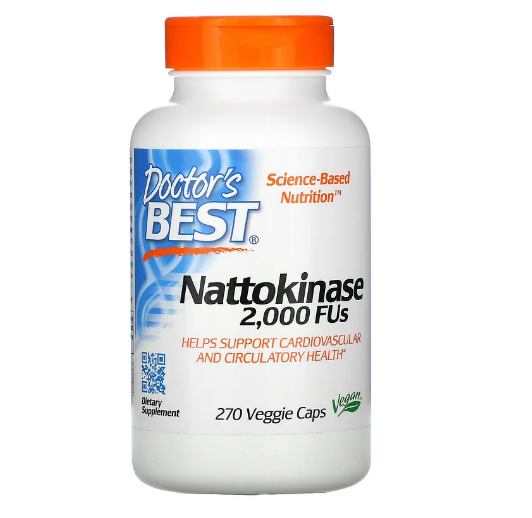 Doctor's Best, наттокиназа, 2000 FU, 270 вегетарианских капсул