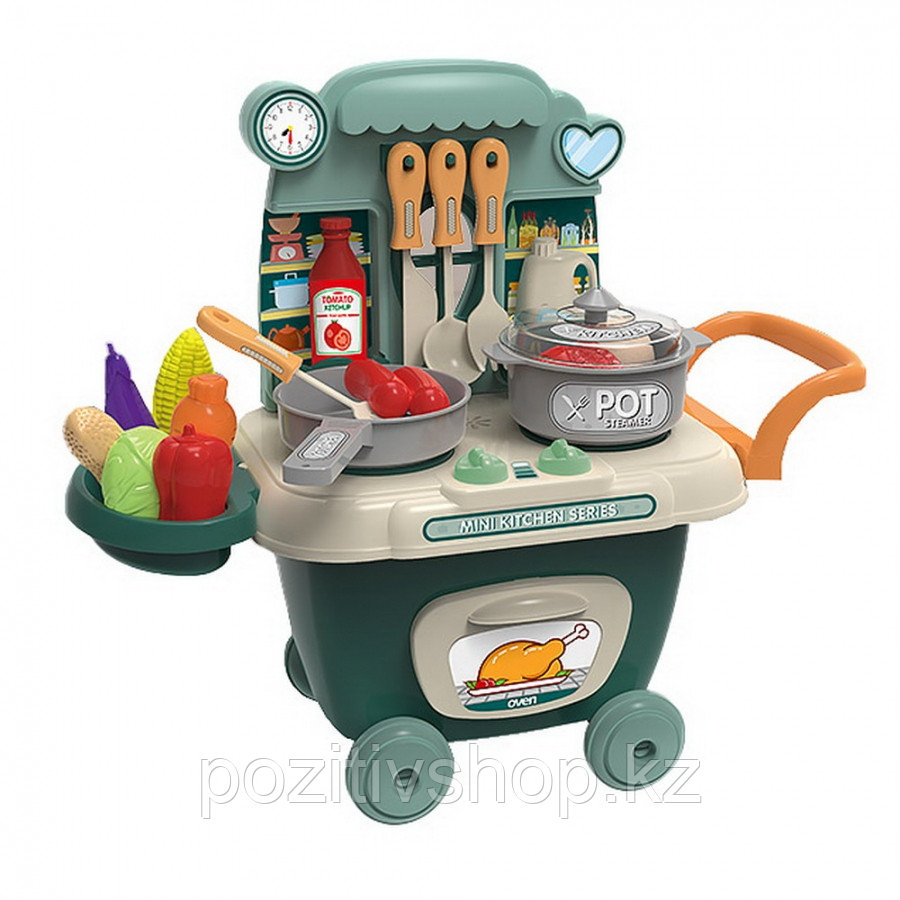 Детская кухня Taste Kitchen на колесиках Зеленый - фото 1 - id-p99482596