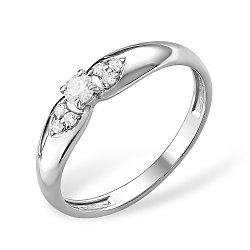 Кольцо из серебра с фианитом Efremov 1010019343-501 покрыто  родием
