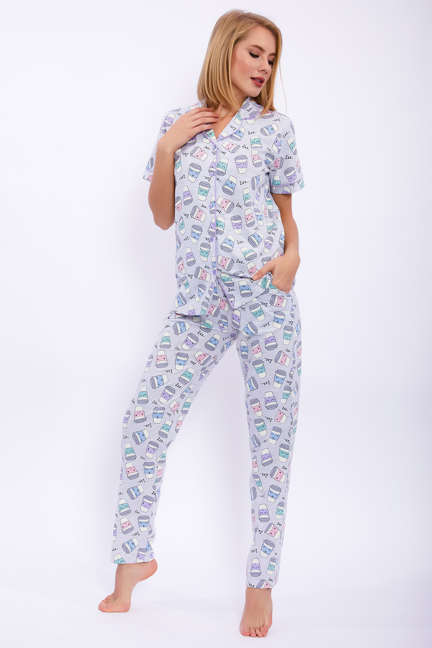 Пижама женская 1 XL / 50-52, Голубой - фото 1 - id-p99506356