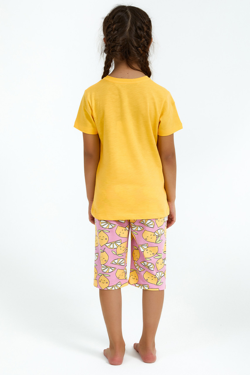 Пижама детская девичья 3-4 / 98-104 см, Желтый - фото 4 - id-p99506378