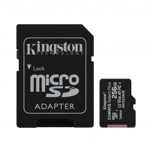 Карта памяти MicroSD, Kingston Canvas Select Plus, 256GB, SDCS2/256GB, Class 10, UHS-I, R100/W85