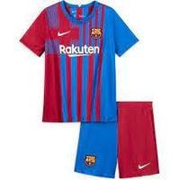 Футбольная форма ФК Барселона 2021-2022 домашняя Детская (комплект футболка+шорты)