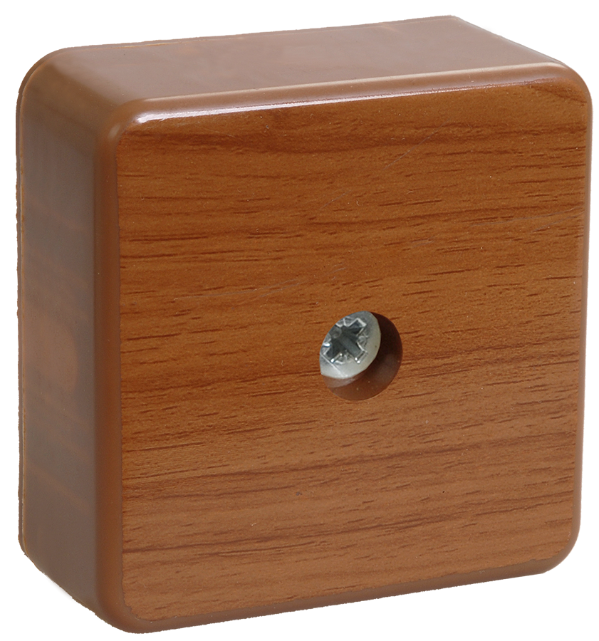 Коробка распаячная КМ41206-05 для открытой проводки 50х50х20мм дуб (4 клеммы 3мм2) IEK - фото 1 - id-p99512067