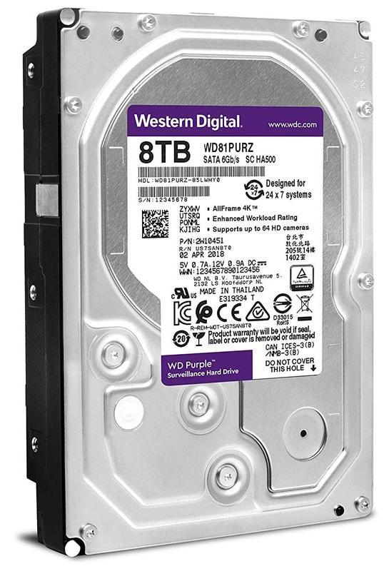 Жесткий диск Western Digital Purple 8.0 ТБ, 8000 ГБ - фото 1 - id-p99535050