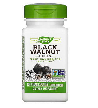 Nature's Way, скорлупа черного ореха, 500 мг, 100 вегетарианских капсул