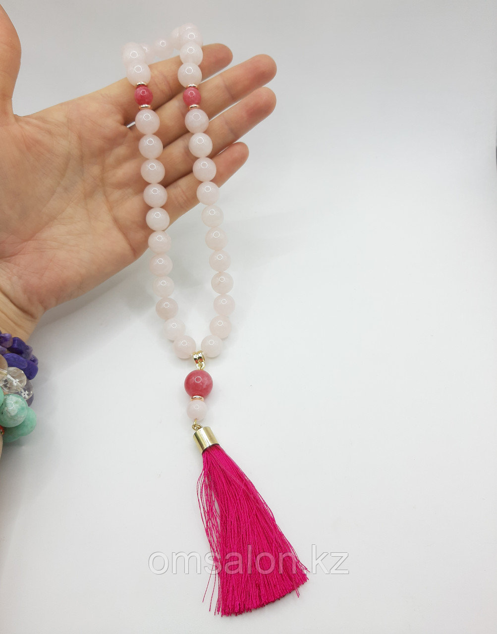 Четки из розового кварца с родохрозитом, фото 1