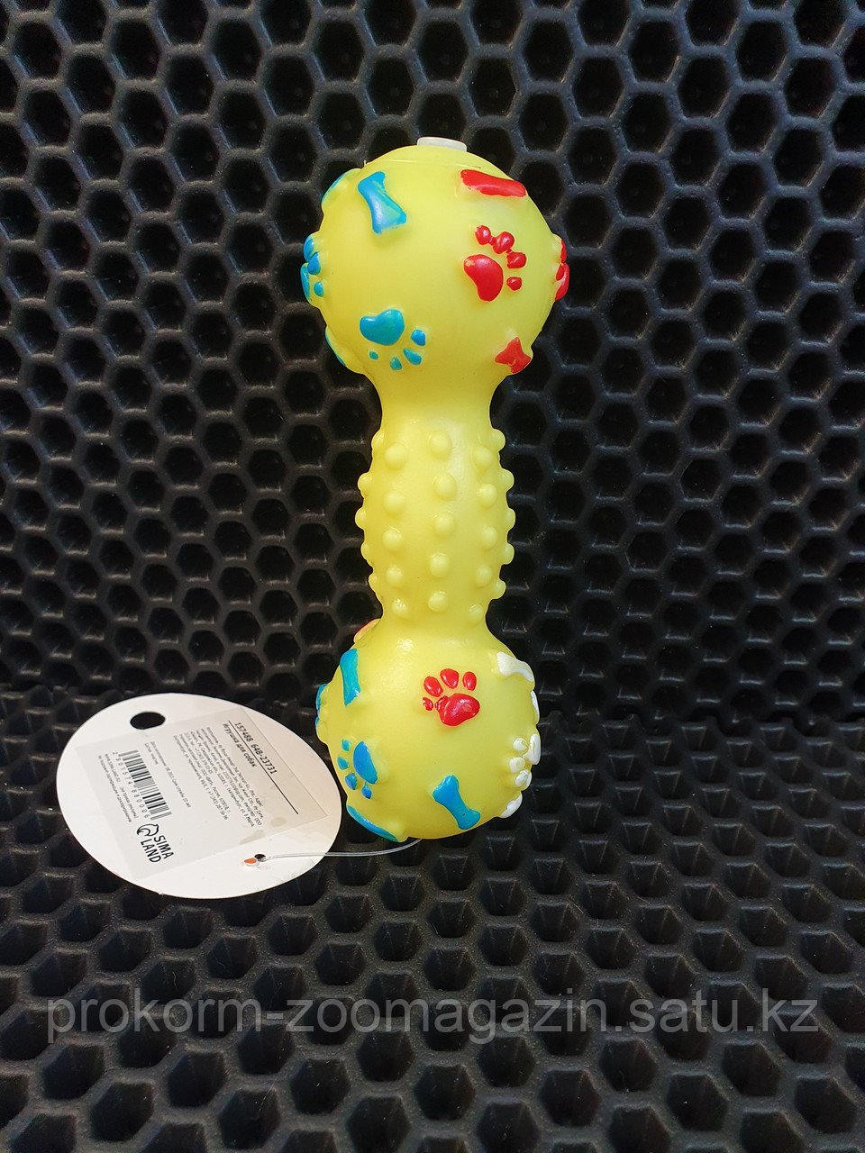 Игрушка для собак "Пищащая гантель с лапками", 13 см - фото 1 - id-p99540588