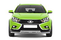 Защита переднего бампера двойная Ø51/51мм (НПС) LADA Vesta SW Cross 2017-