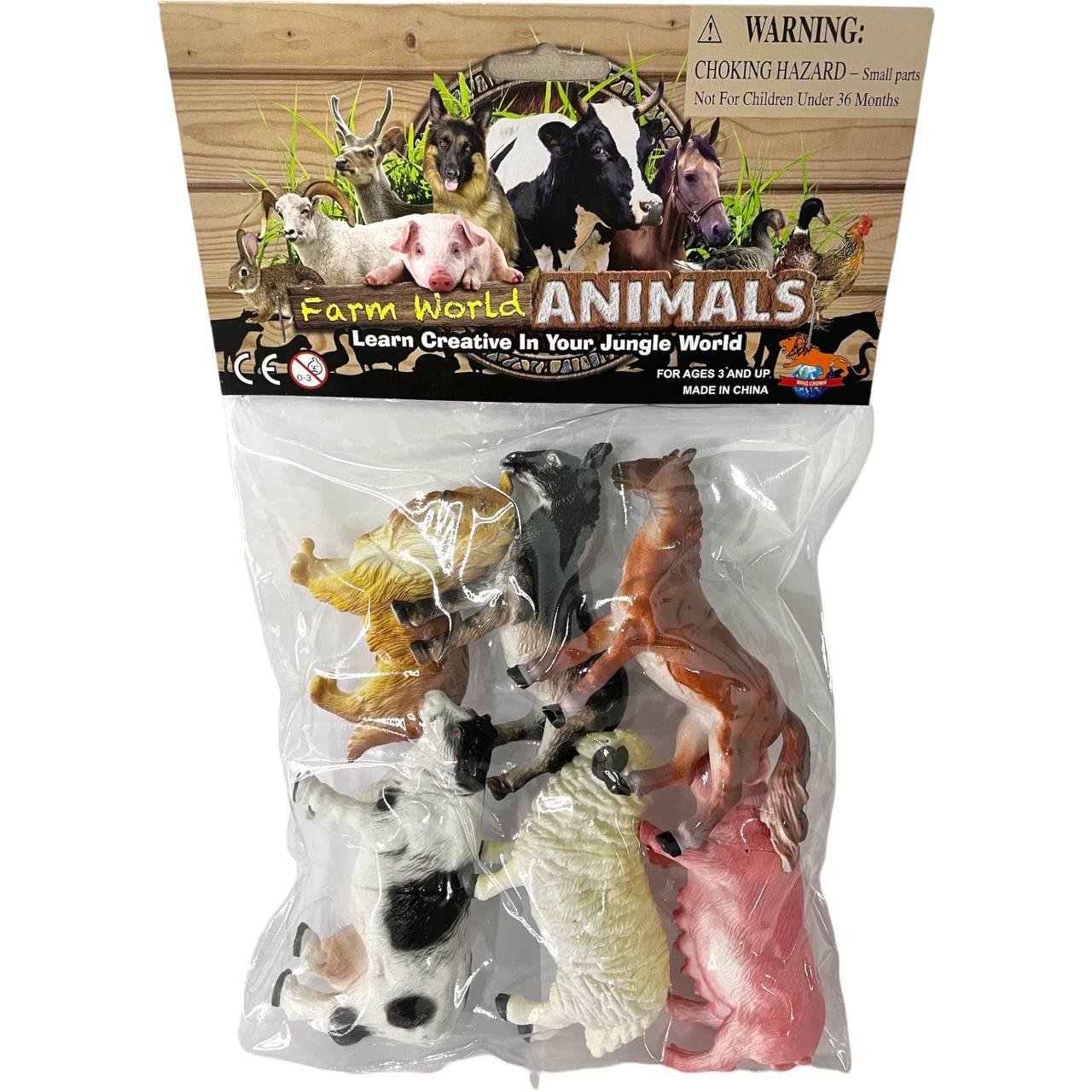 P260416 Farm World Animals домашние животные 6шт в уп 26*17см