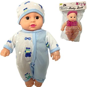 HL3313A Cute Baby Doll Пупсик (19см, голова резиновая, тело пластик)) разный в пакете 23*16см