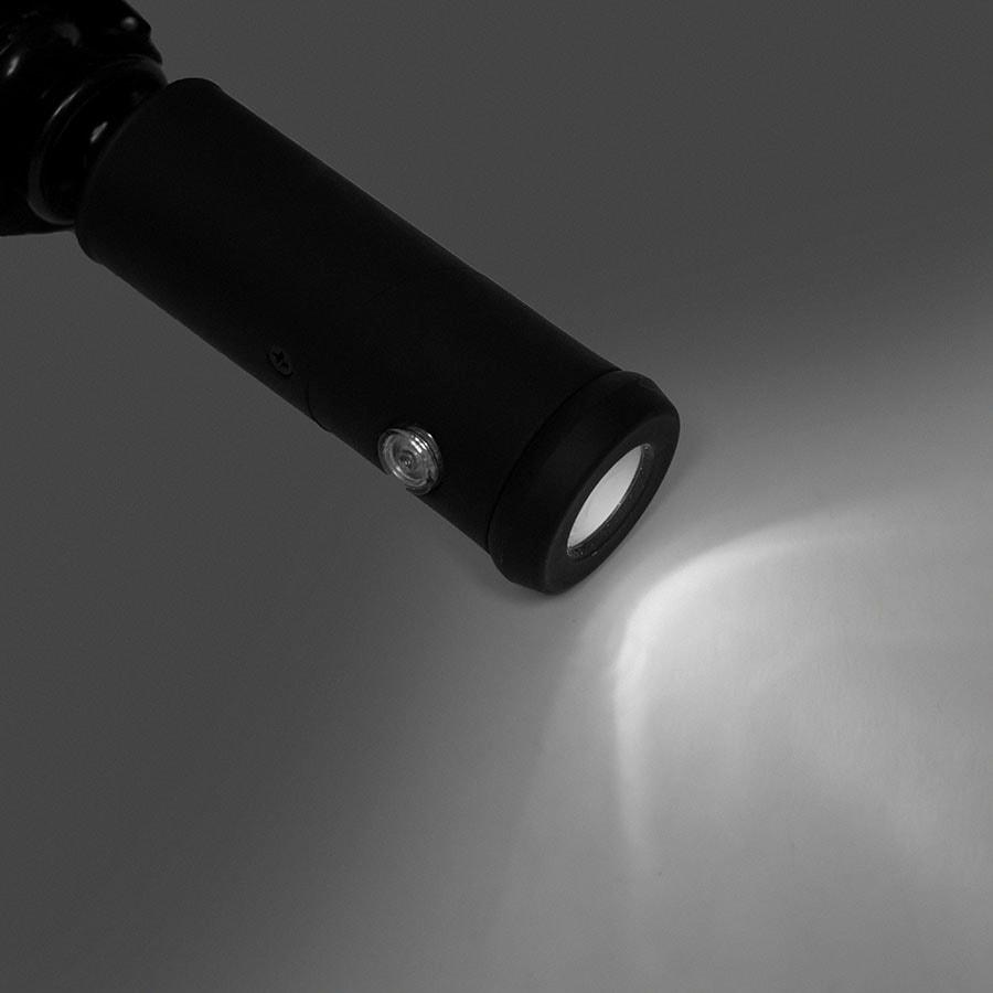 Зонт PRESTON складной с ручкой-фонариком, полуавтомат; черный; D=100 см; 100% полиэстер, Черный, -, 7441 35 - фото 6 - id-p99558057