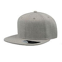 Бейсболка "SNAP BACK", 6 клиньев, серый меланж, 100% п/э,100% х/б, 400 гр/м2, пластиковая застежка, Серый, -,