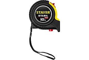 STAYER STABIL 10м / 25мм профессиональная рулетка в ударостойком обрезиненном корпусе  с двумя фиксаторами, фото 2
