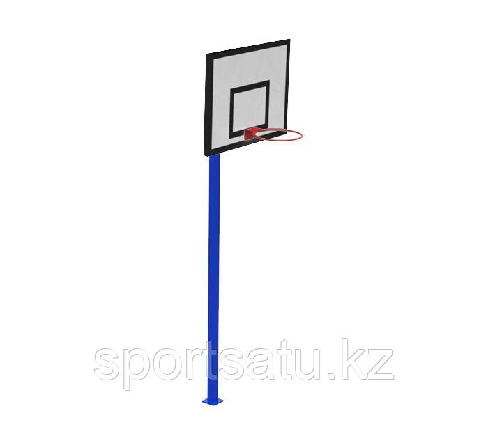 Стойка баскетбольная стационарная (щит 120х80 влагостойкая) без вылета - фото 1 - id-p99560785